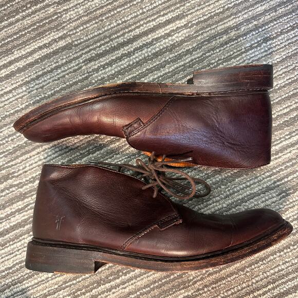 Frye Chestnut Brown Leather Chukka Boots Men’s 7D Career Preppy Office Heritage - Picture 5 of 10